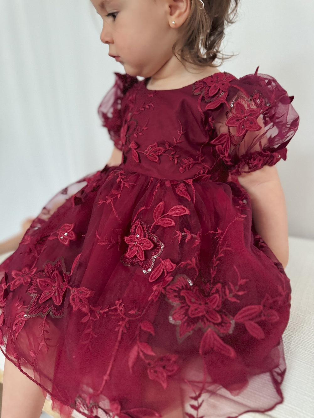 Vienna Girls Burgundy Christmas Dress - Flower Girl Dresses