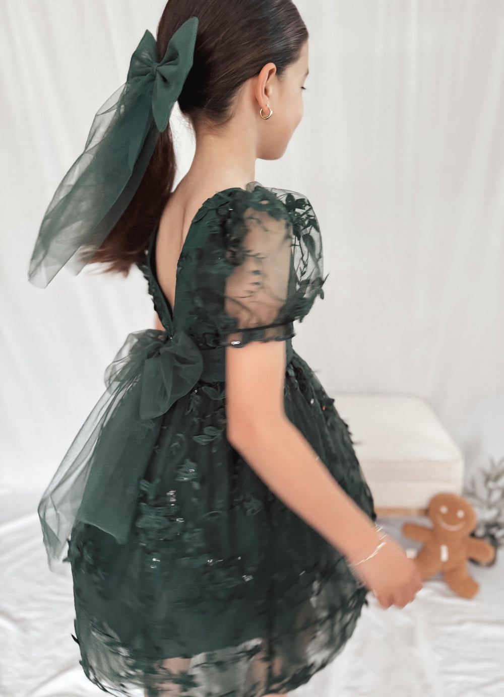 Vienna Girls Green Embroidery Dress