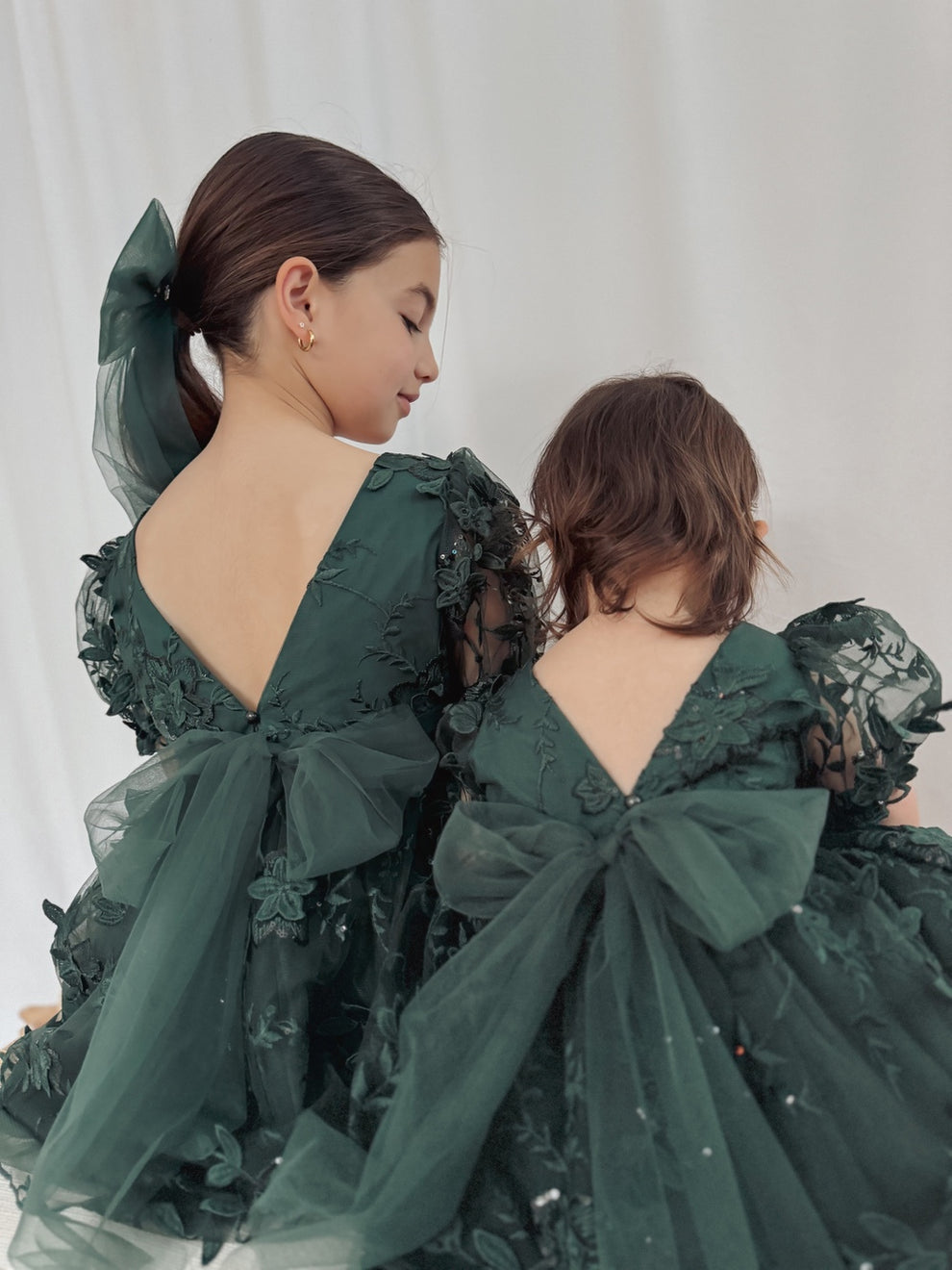 Vienna Long Tulle Bow - Green - A Little Lacey · Photo 4 of 4