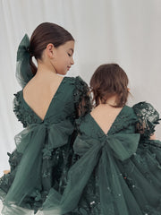 Vienna Girls Green Christmas Dress - A Little Lacey