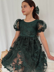 Vienna Girls Green Christmas Dress - A Little Lacey