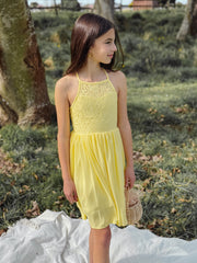 Norah Yellow Girls Dress - A Little Lacey