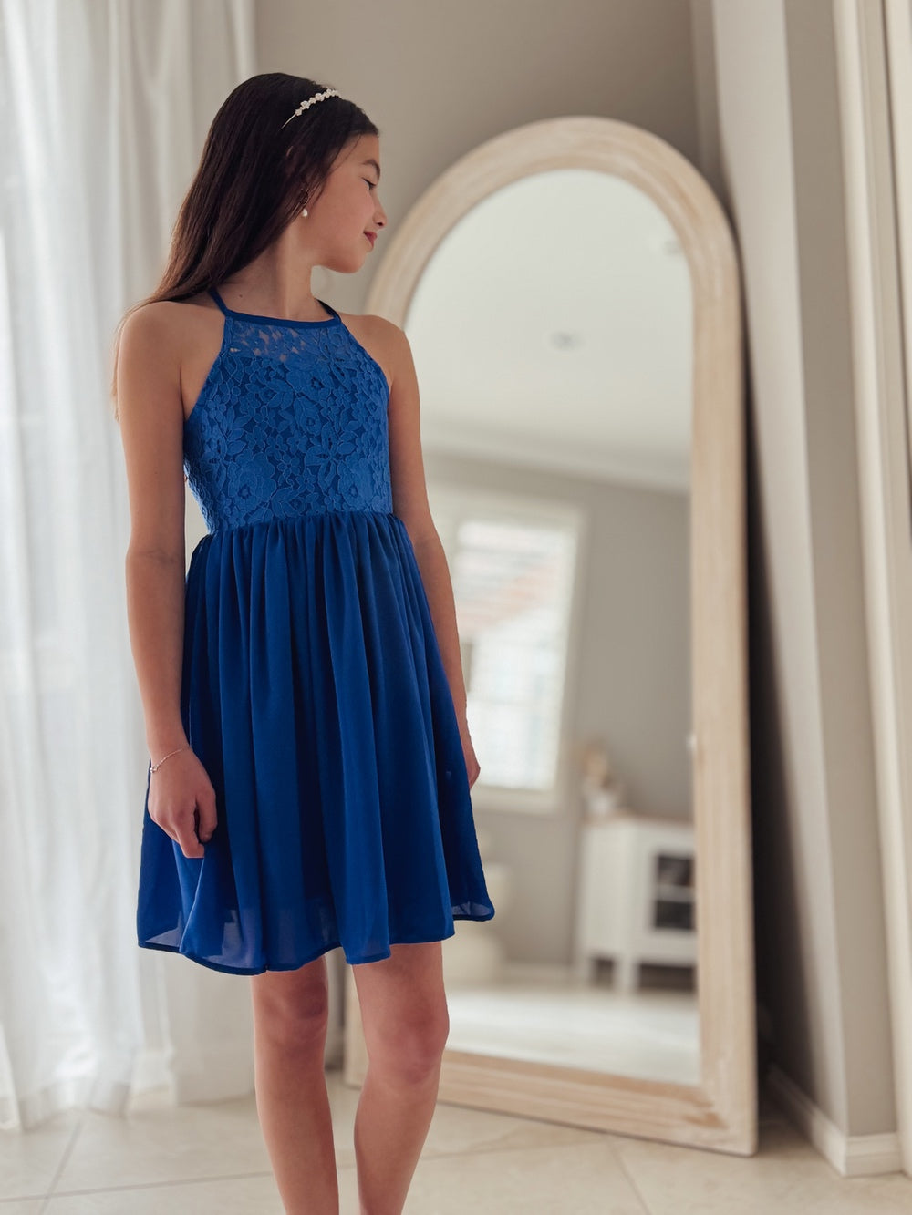 Norah Royal Blue Girls Dress