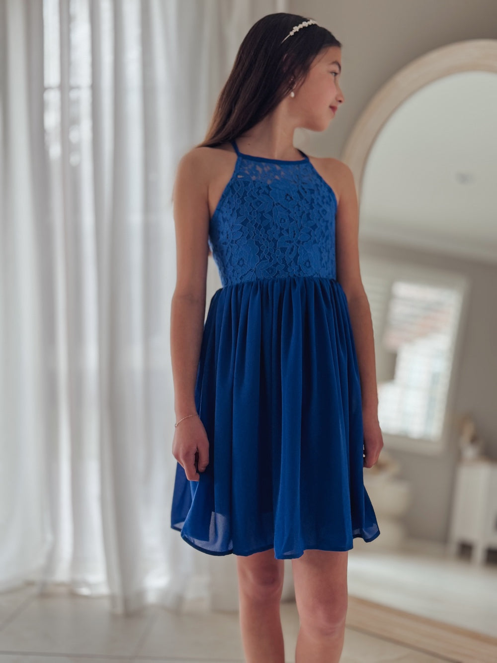 Norah Lace Up Primary Graduation Dress – A Little Lacey