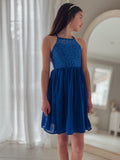 Norah blue dress for primary school graduation