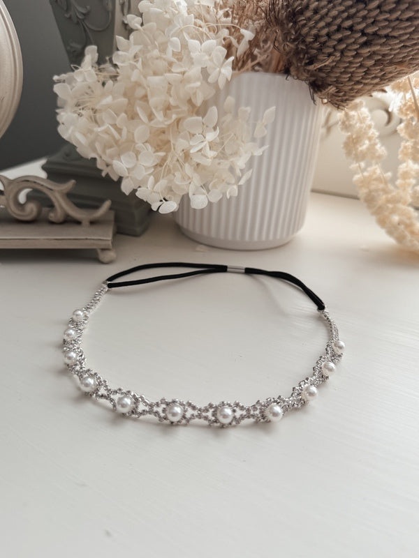 Nova Girls Pearl & Diamnate Silver Headband