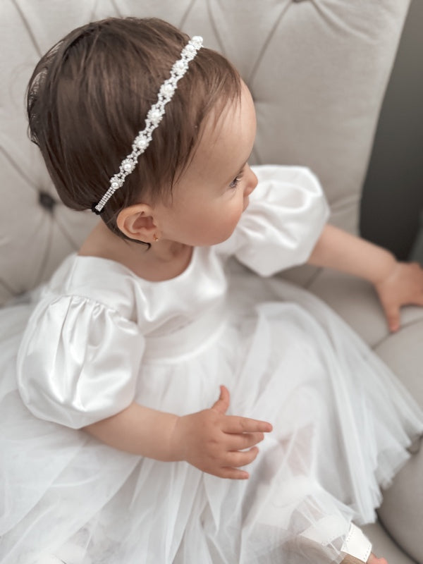Nova Girls Pearl & Diamnate Silver Headband