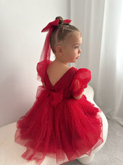 Nina Red Sparkle Christmas Dress - A Little Lacey