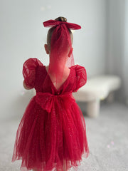 Nina Red Sparkle Christmas Dress - A Little Lacey