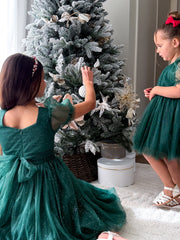 Nina Green Sparkle Girls Christmas Dress - A Little Lacey