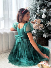 Nina Green Sparkle Girls Christmas Dress - A Little Lacey