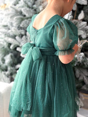 Nina Green Sparkle Girls Christmas Dress - A Little Lacey