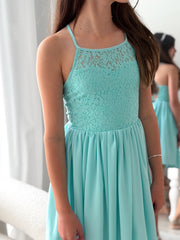 Norah Turquoise Girls Dress - A Little Lacey