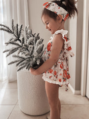 Olive Baby Girls Floral Christmas Romper - A Little Lacey