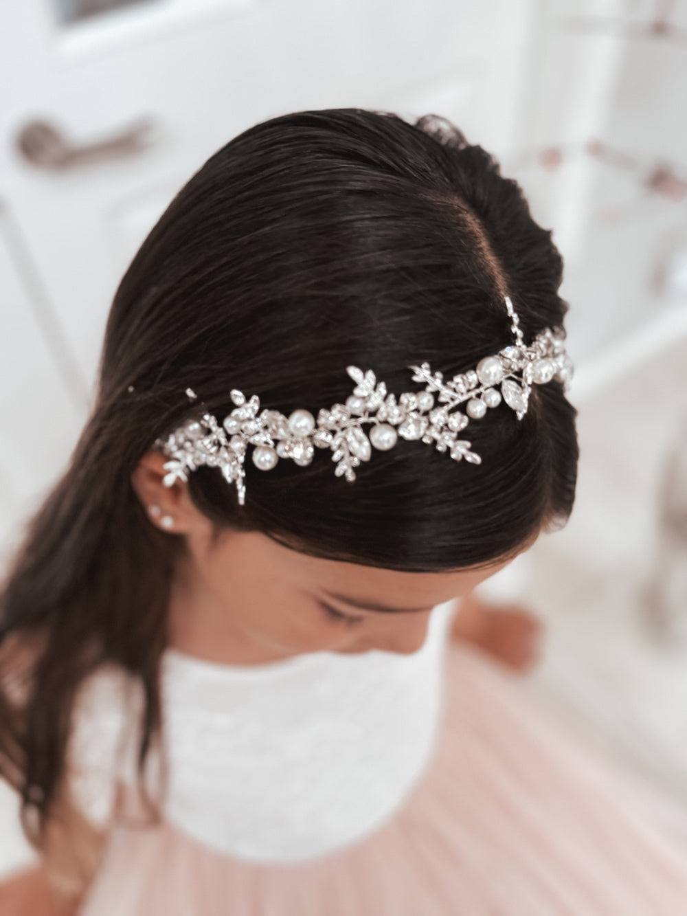 Olivia Girls Pearl & Diamante Headpiece