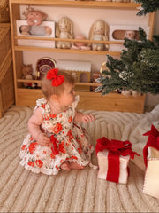 Olive Baby Girls Floral Christmas Romper - A Little Lacey