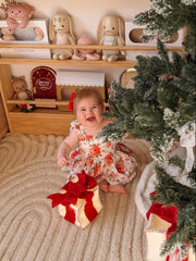 Olive Baby Girls Floral Christmas Romper - A Little Lacey