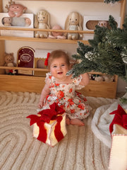 Olive Baby Girls Floral Christmas Romper - A Little Lacey