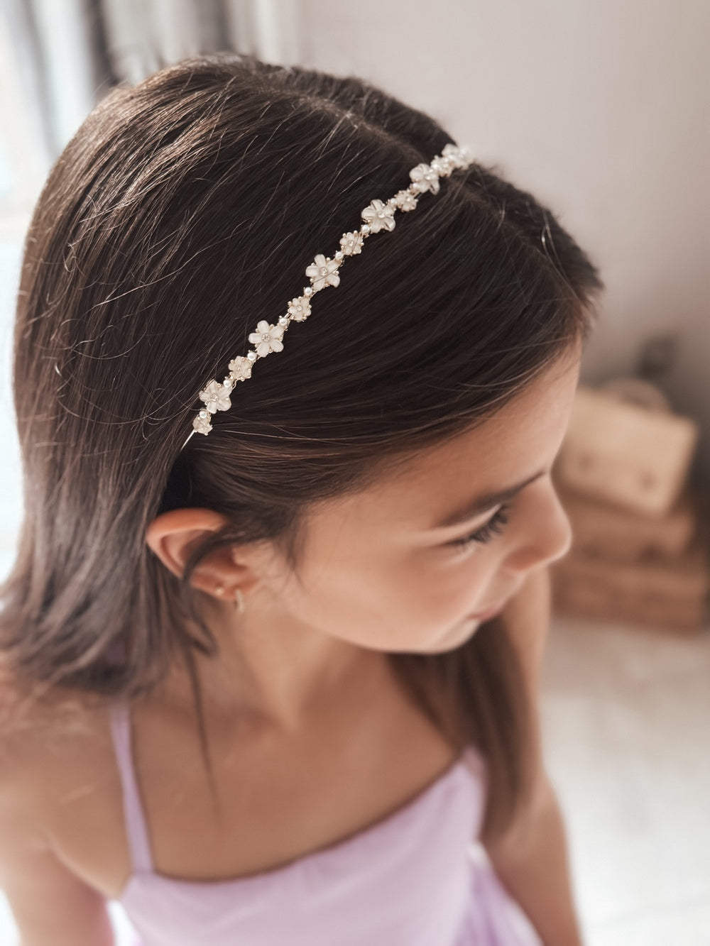 Penelope Girls Gold Floral Headband - Tiaras and Headpieces