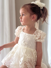 Petal Ivory Embroidered Baby Dress - A Little Lacey