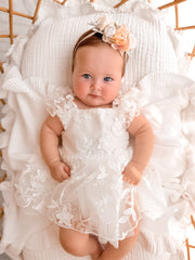 Petal White Embroidered Baby Dress - A Little Lacey