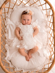 Petal White Embroidered Baby Dress - A Little Lacey