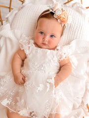 Petal White Embroidered Baby Dress - A Little Lacey