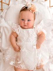 Petal White Embroidered Baby Dress - A Little Lacey