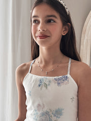 Petals and Light Girls Silver Necklace - A Little Lacey