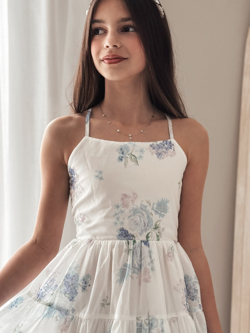 Petals and Light Girls Silver Necklace - A Little Lacey