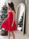 Red festive dress perfect for Christmas events and photos