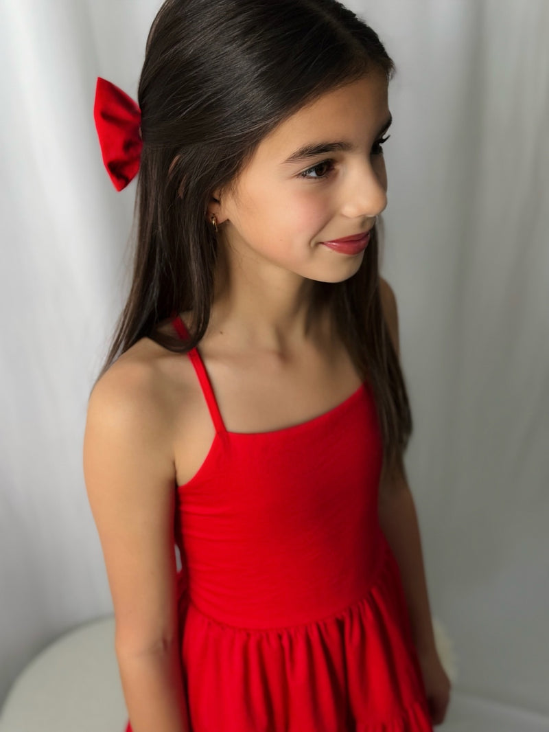 Phoebe Girls Dress - Red - A Little Lacey