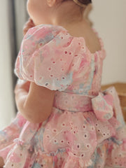 Polly Puff Sleeve Rainbow Baby Romper - A Little Lacey