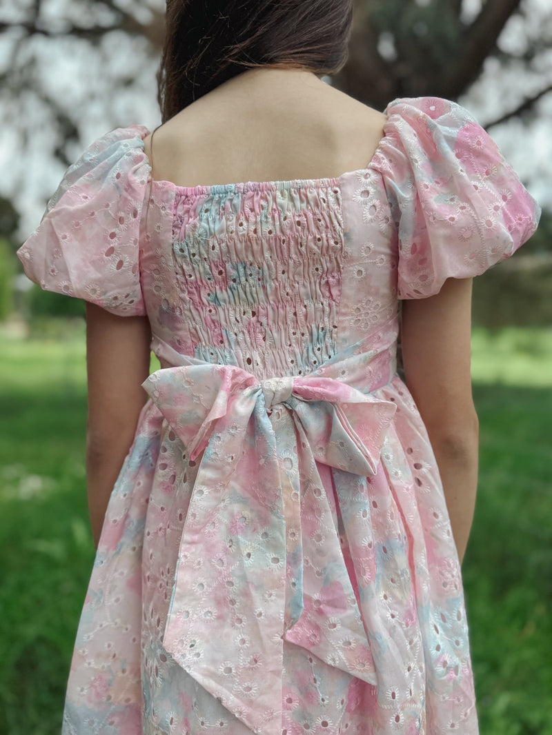 Polly Puff Sleeve Rainbow Girls Dress - A Little Lacey