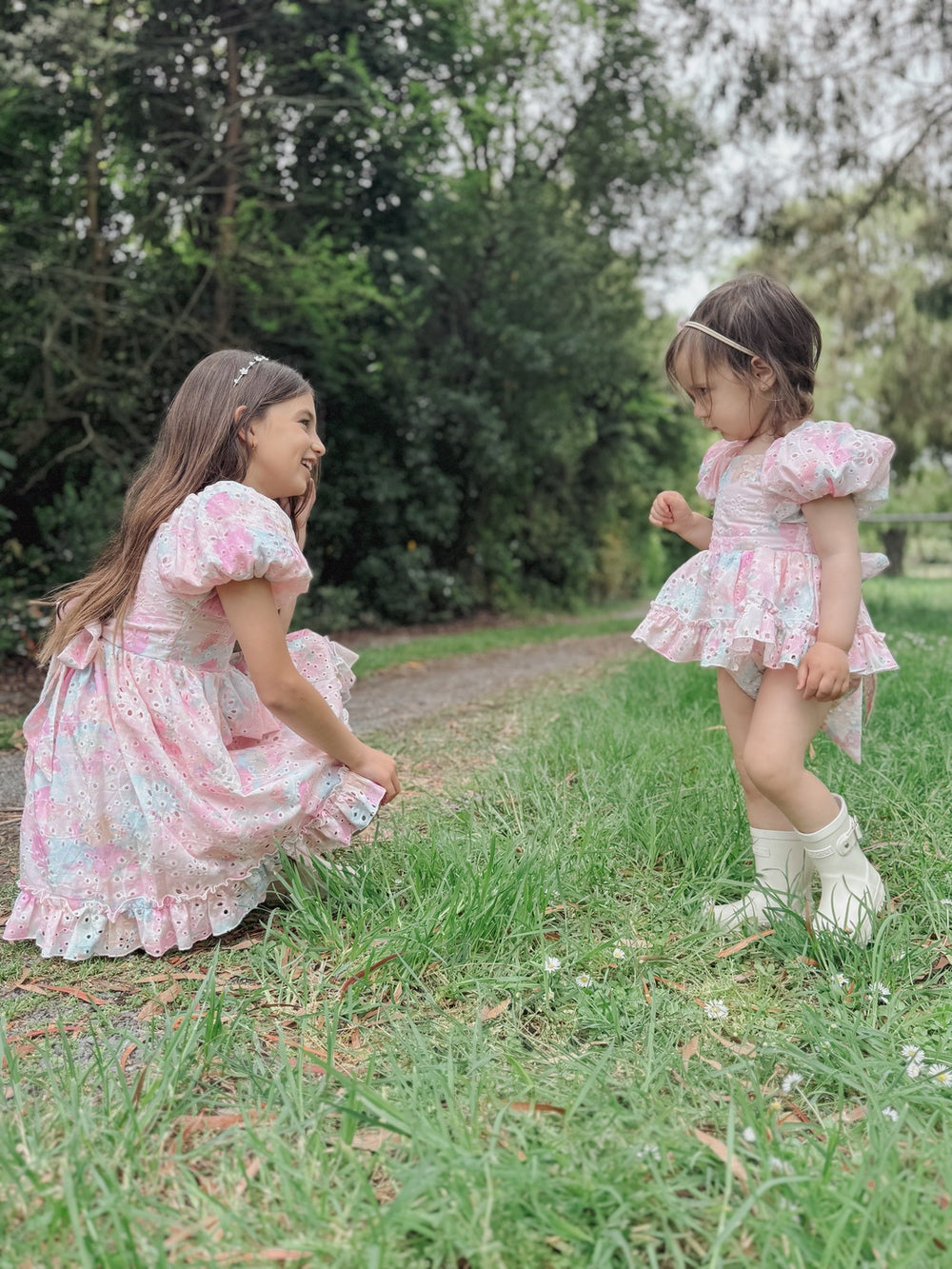 Polly Puff Sleeve Rainbow Baby Romper