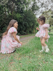 Polly Puff Sleeve Rainbow Girls Dress - A Little Lacey