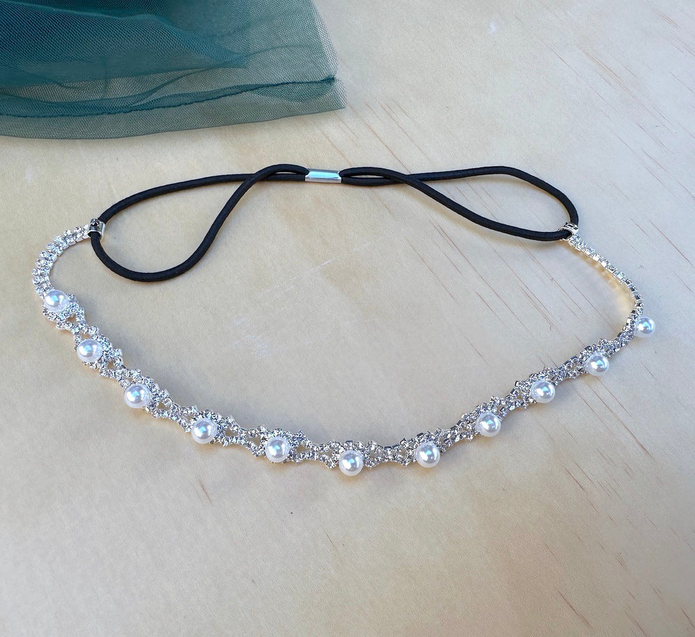 Nova Girls Pearl & Diamnate Silver Headband