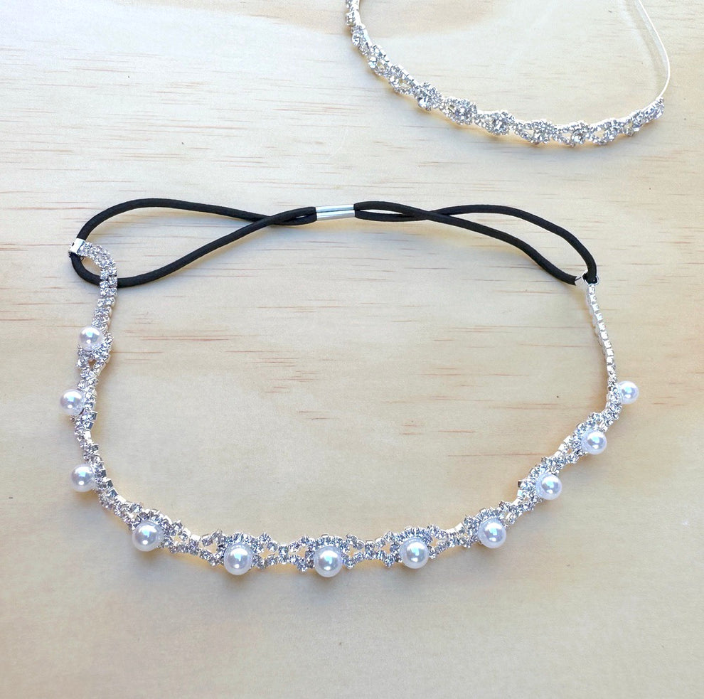 Nova Girls Pearl & Diamnate Silver Headband - A Little Lacey · Photo 9 of 11
