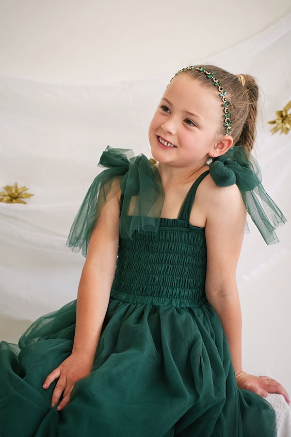 Poppy Girls Green Christmas Dress - Christmas Dresses and Rompers