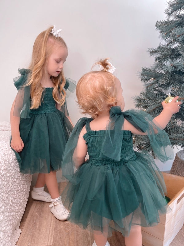 Poppy Girls Green Christmas Dress - Sale