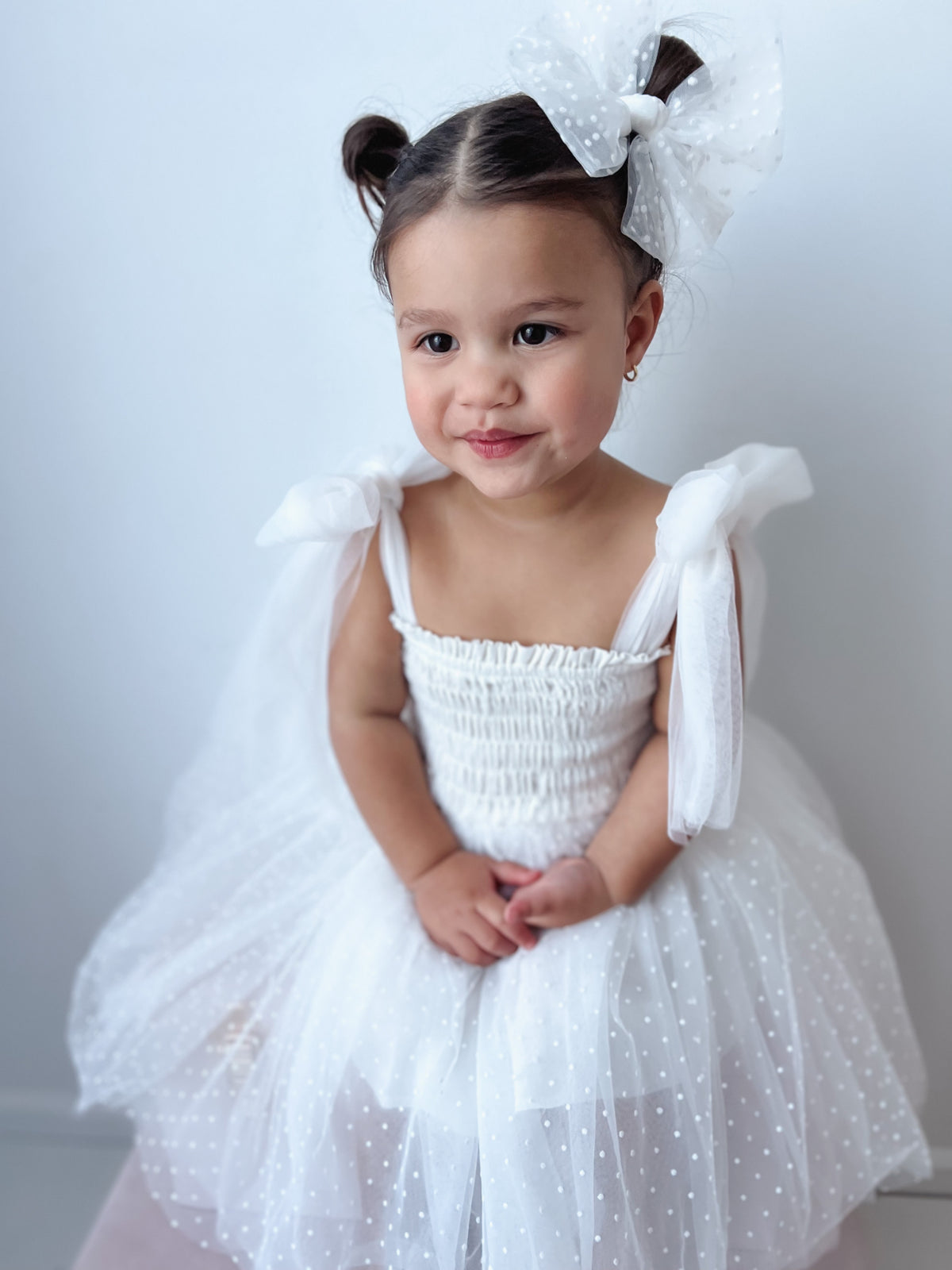 Poppy White Swiss Dot Dress