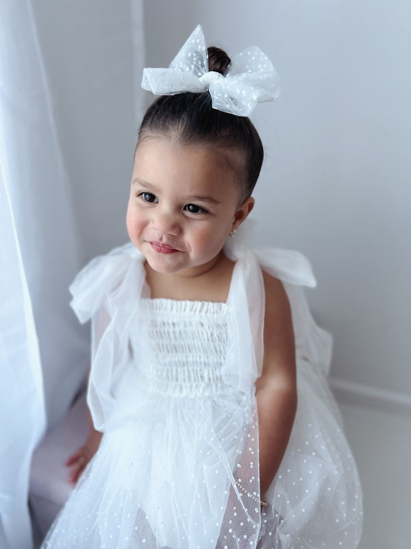 Poppy White Swiss Dot Dress