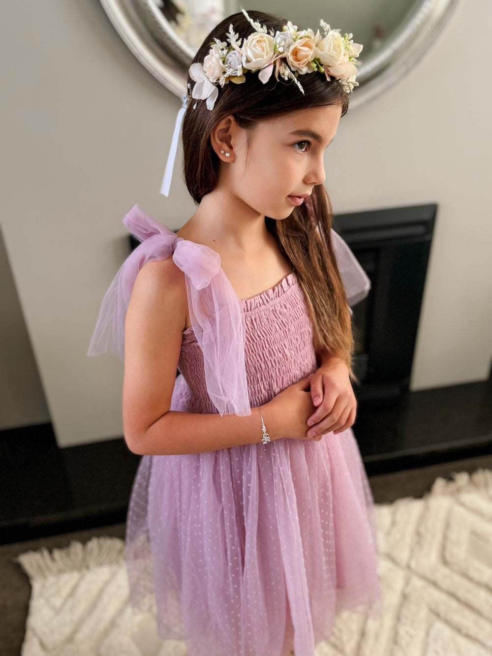 Poppy Lilac Swiss Dot Dress - Flower Girl Dresses