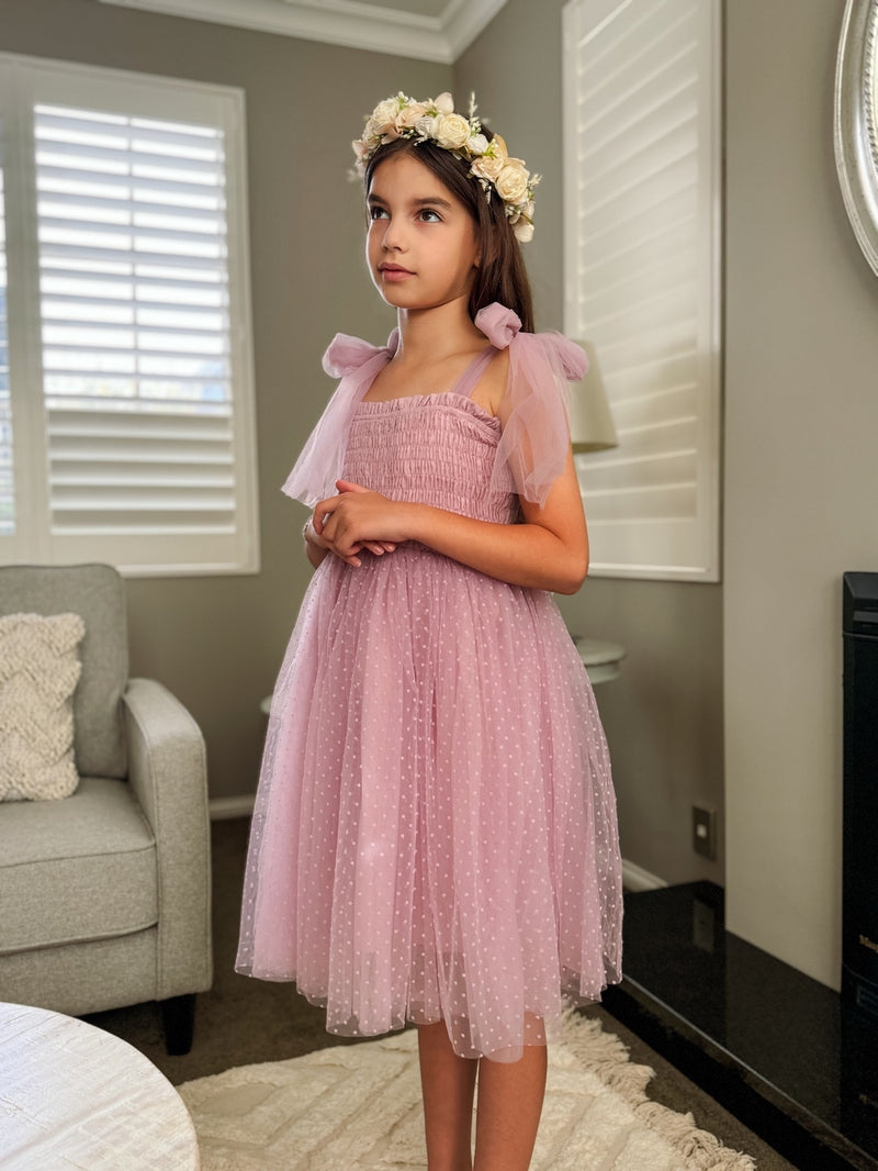 Poppy Lilac Swiss Dot Dress - A Little Lacey