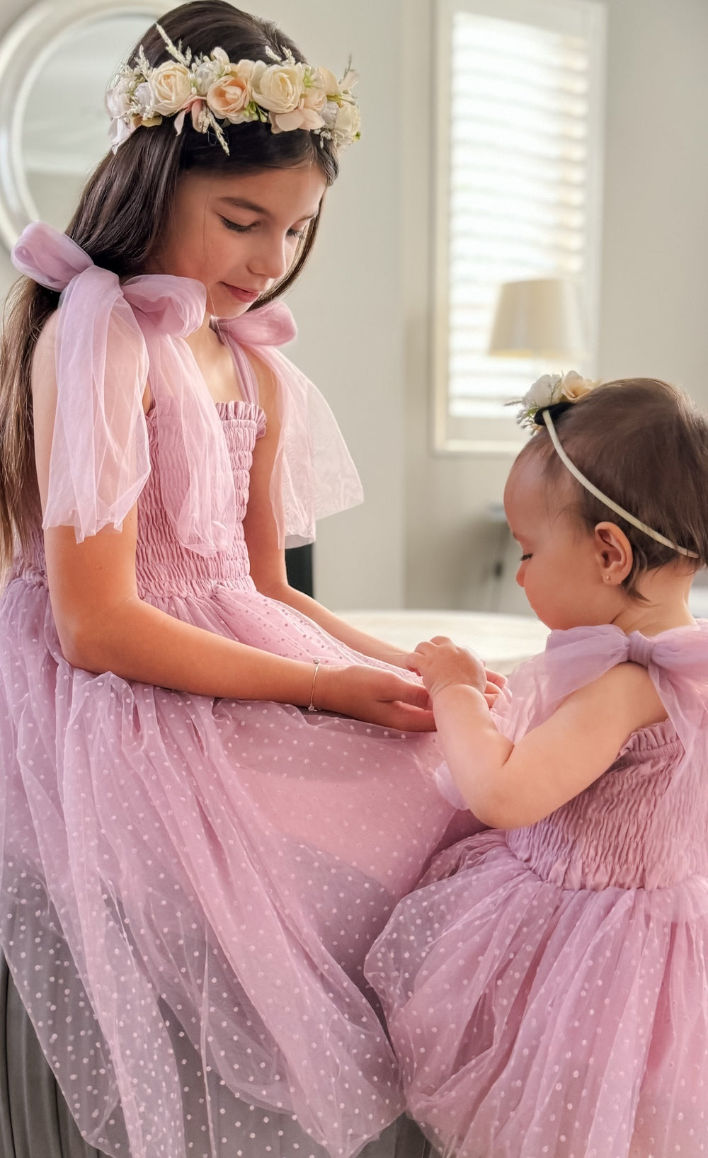 Poppy Lilac Swiss Dot Dress - Flower Girl Dresses