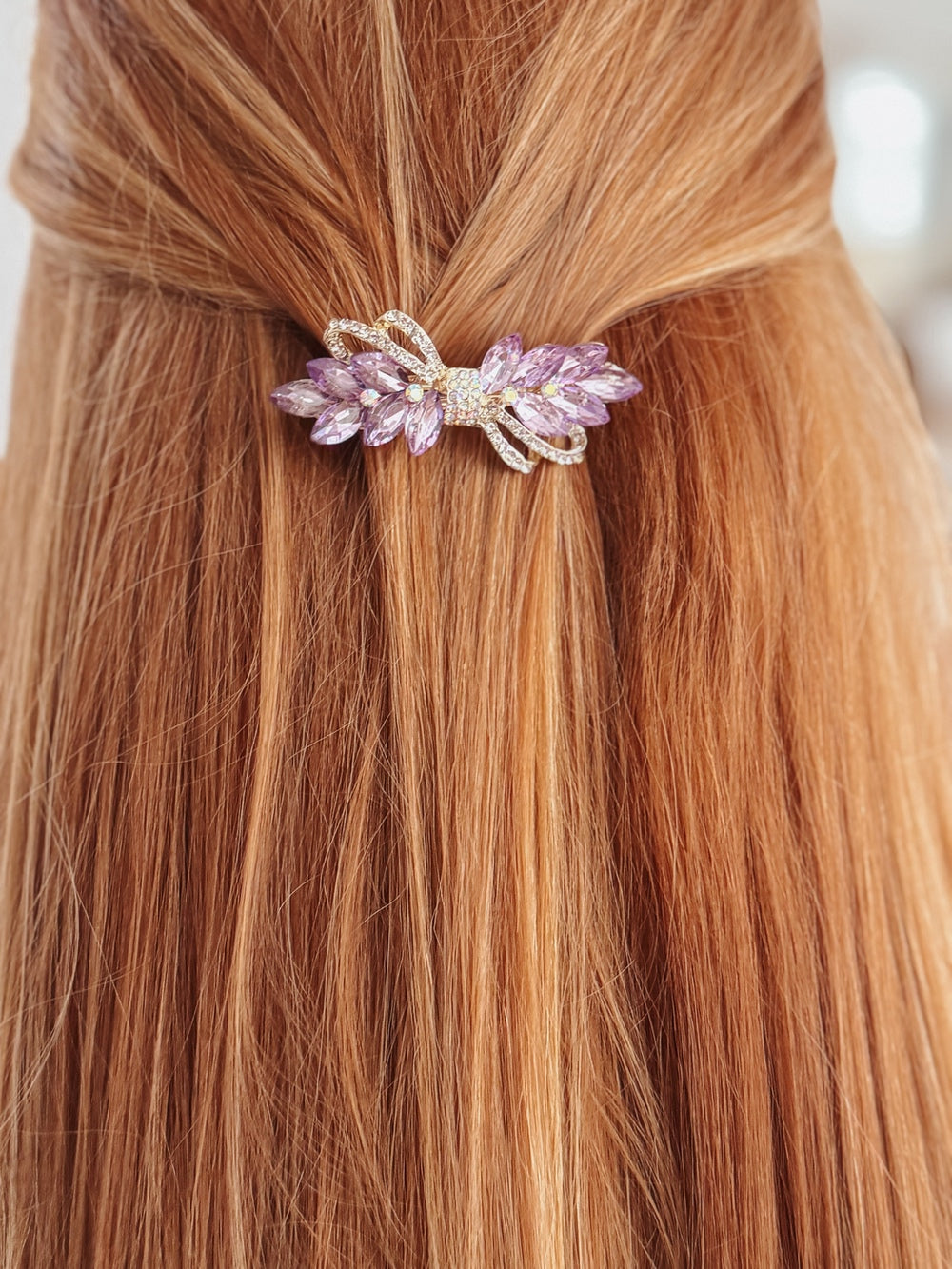 Purple Crystal Girls Barrette