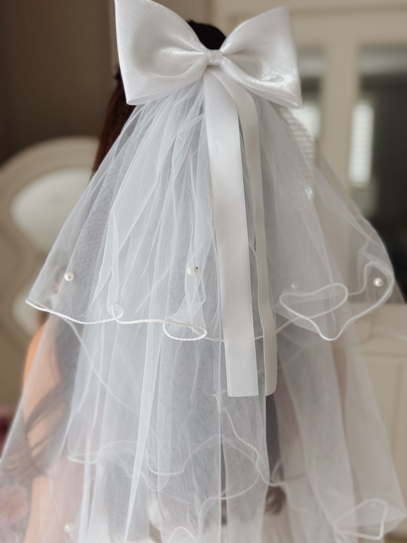 Pearl Grace Communion Veil - A Little Lacey