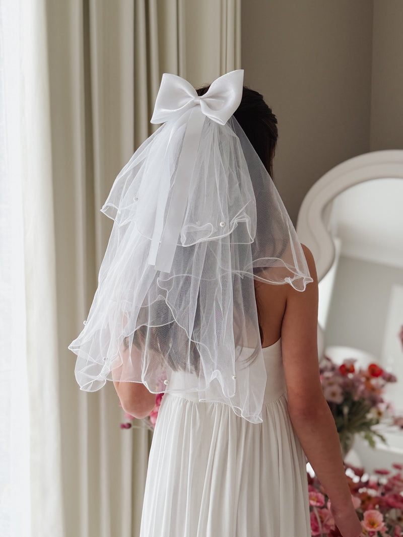 Pearl Grace Communion Veil - A Little Lacey
