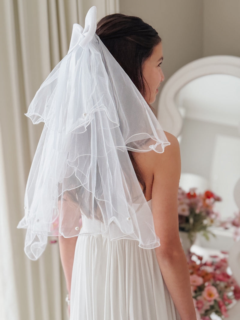 Pearl Grace Communion Veil - A Little Lacey