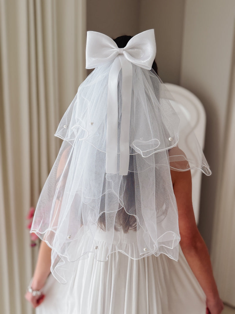 Pearl Grace Communion Veil - A Little Lacey